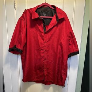 Vertical Mens Dress Shirt Short Sleeves EUC